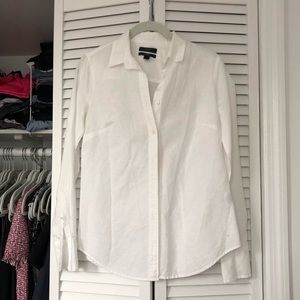 J. CREW 0 White Perfect Shirt in Irish Linen
